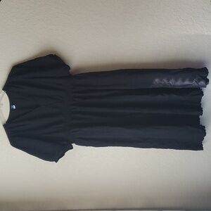 Old Navy 2X rayon short sleeve cutout vneck black eyelet dress